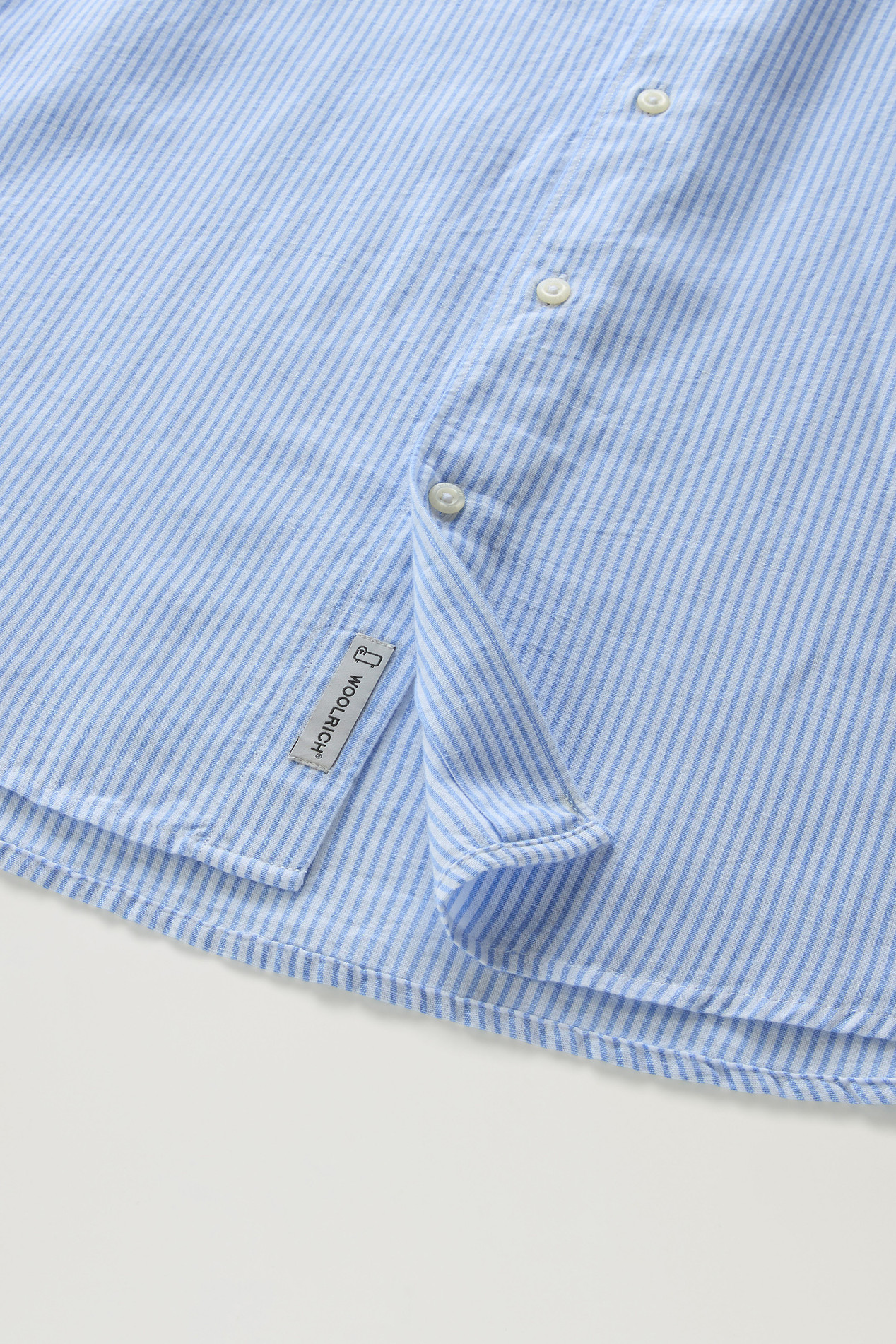 Striped Shirt in Cotton-Linen Blend Blue photo 4 | Woolrich