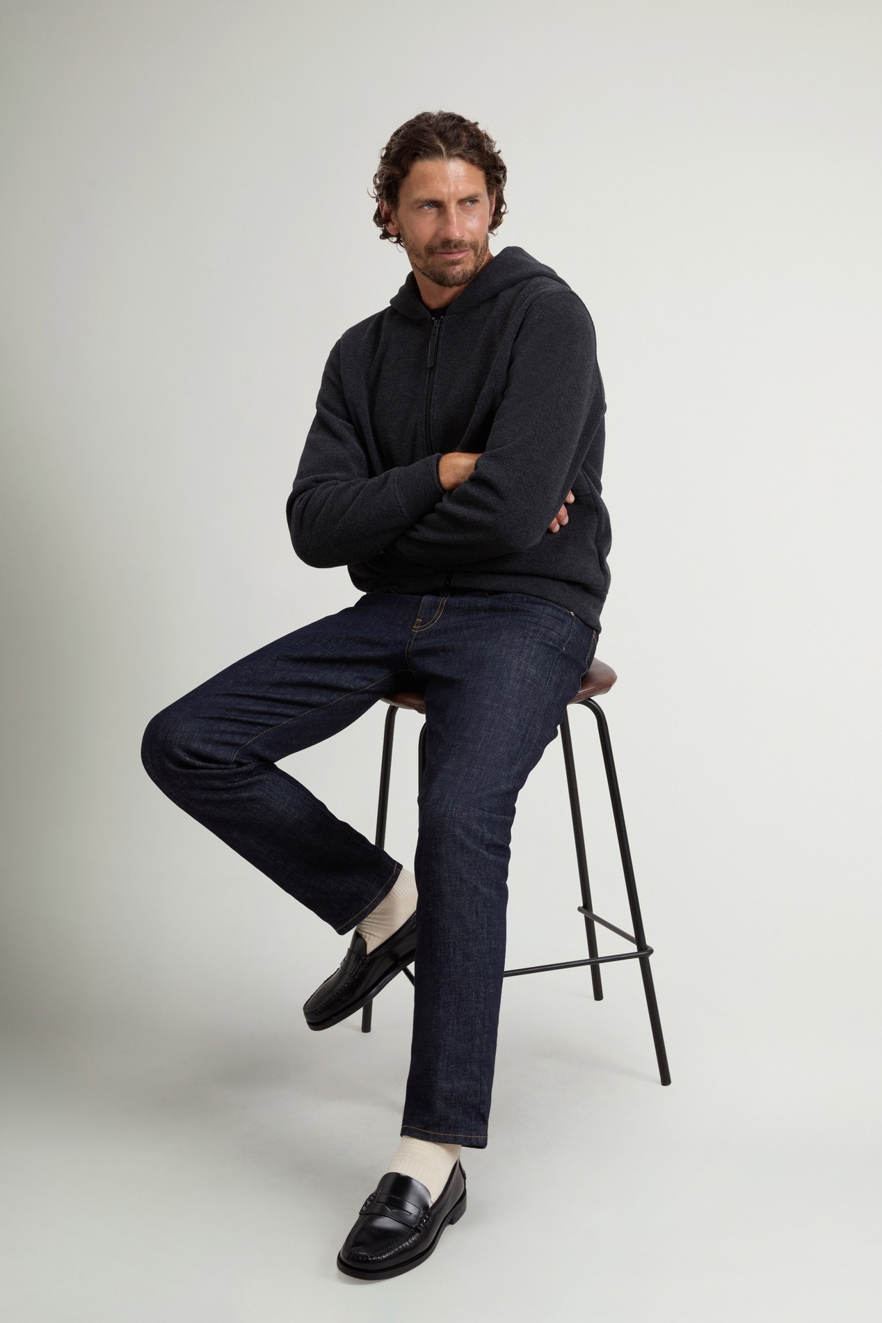 SOFT WOOL BLEND FULL-ZIP HOODIE Grau photo 2 | Woolrich