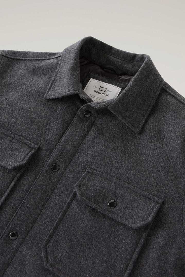 Alaskan Padded Overshirt in Recycled Italian Wool Blend Gray photo 2 | Woolrich