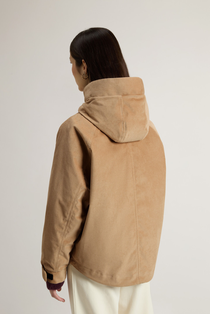 Three-Layered Corduroy Jacket with Hood Beige photo 3 | Woolrich