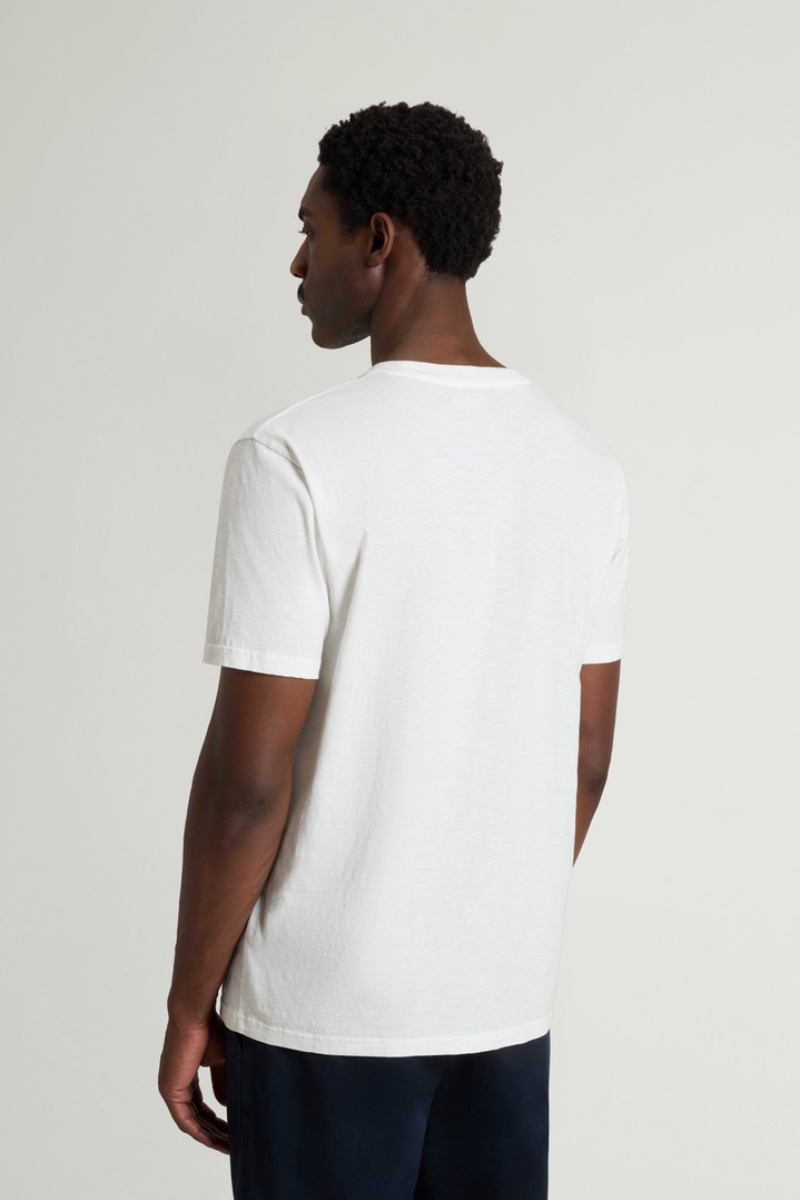 SLUB LOGO T-SHIRT Blanc photo 3 | Woolrich