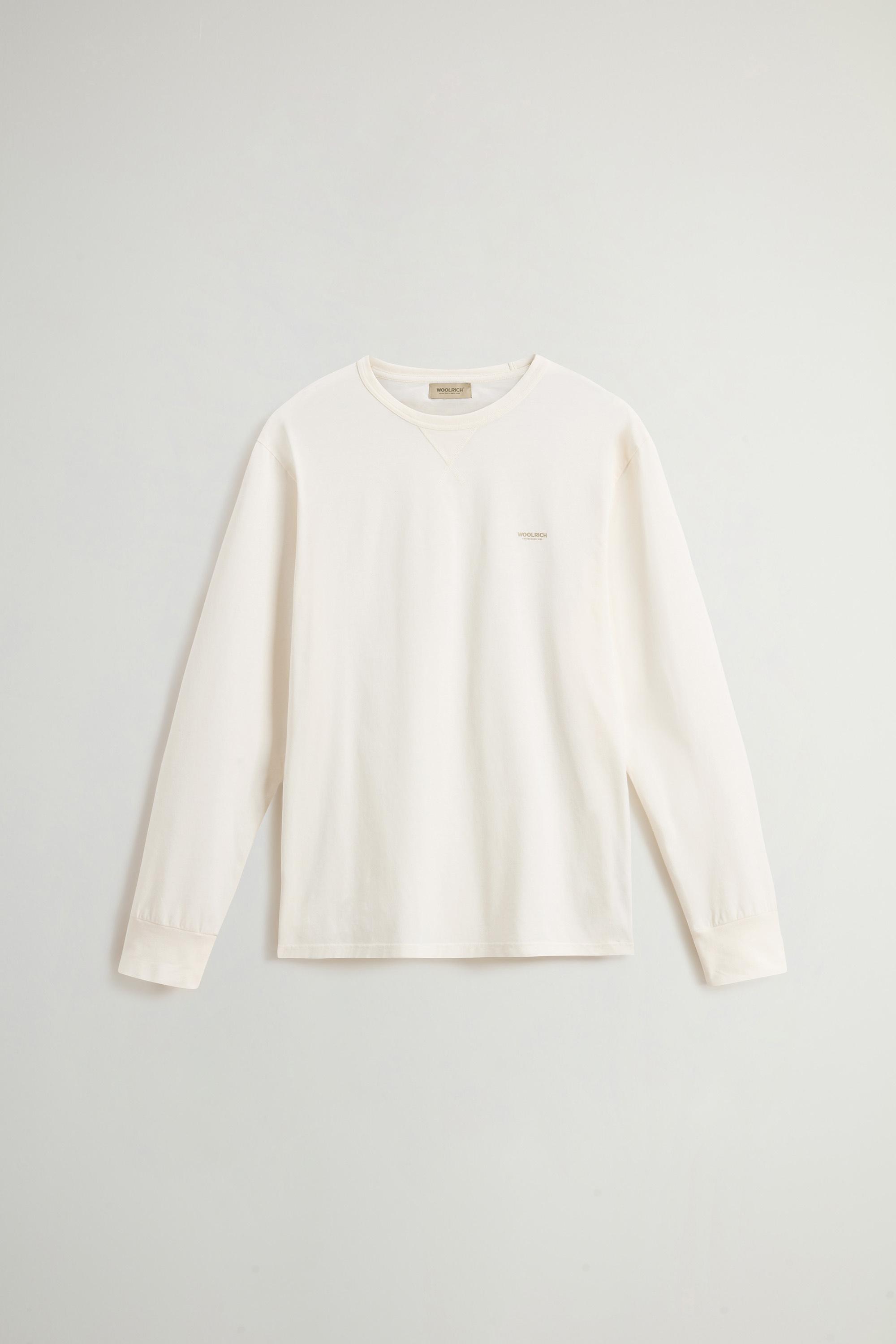 Long-Sleeve T-shirt in Pure Cotton White photo 5 | Woolrich