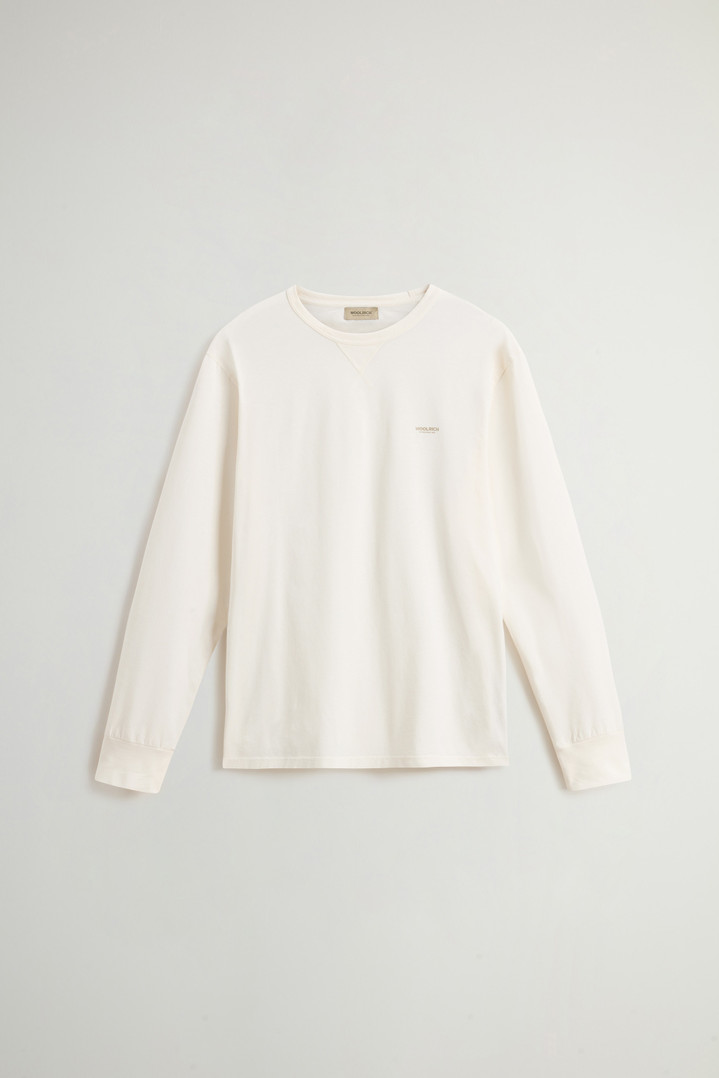 Long-Sleeve T-shirt in Pure Cotton White photo 5 | Woolrich
