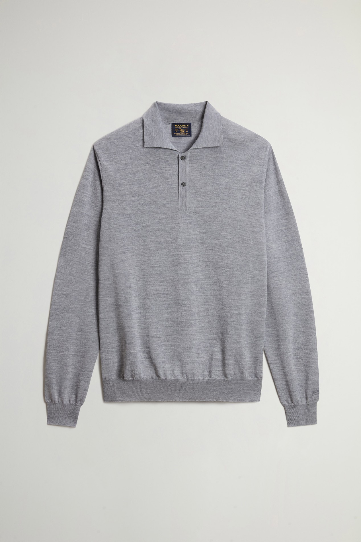 Polo in maglia di pura lana vergine Merino Grigio photo 5 | Woolrich