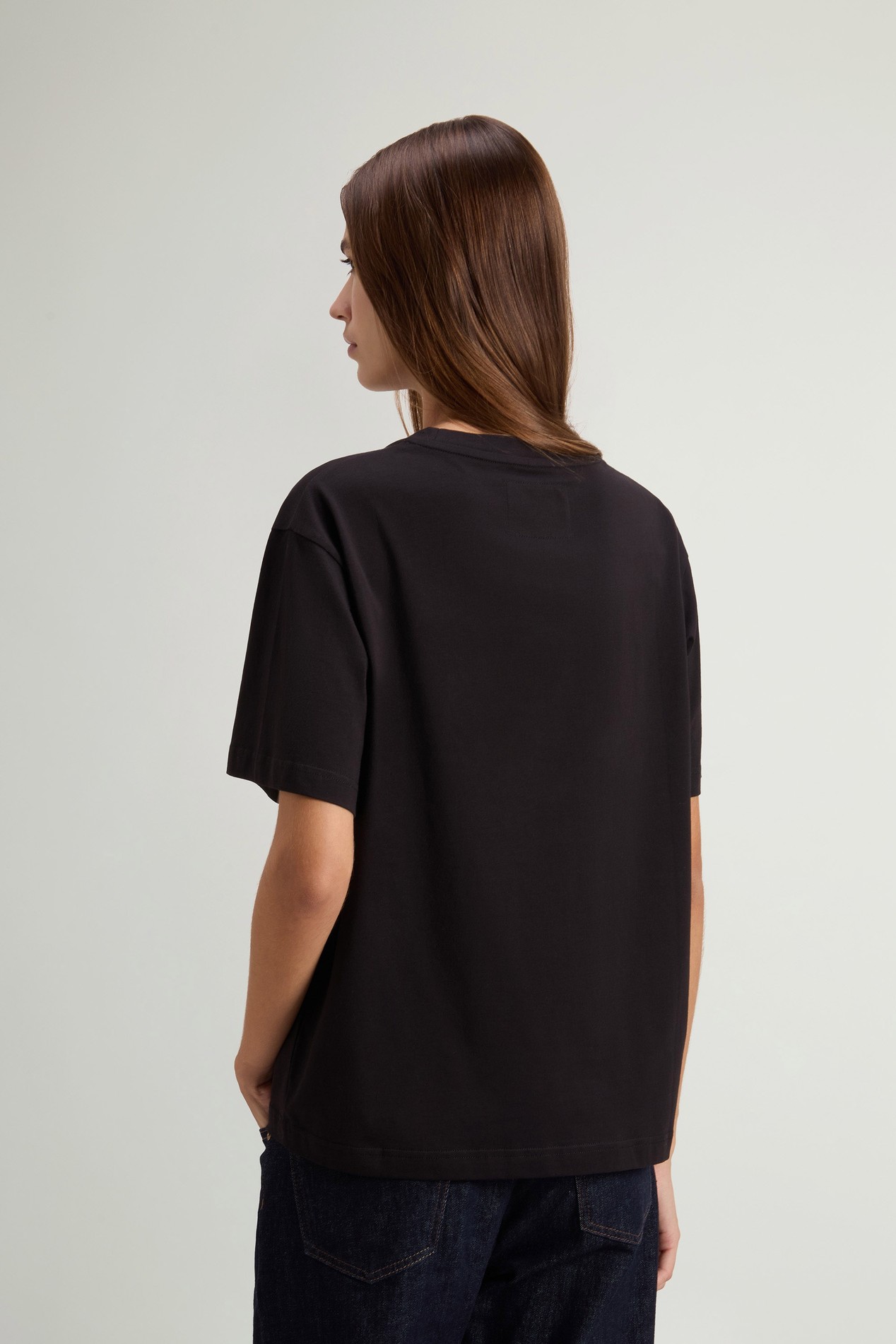 T-Shirt in Pure Pima Cotton Black photo 3 | Woolrich
