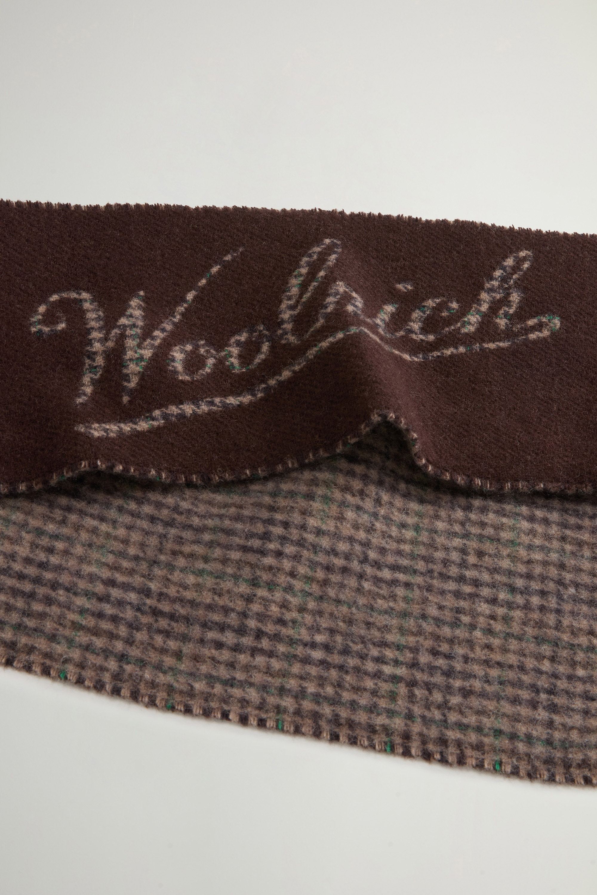 Scarf in Pure Wool with Checked Pattern Green photo 4 | Woolrich