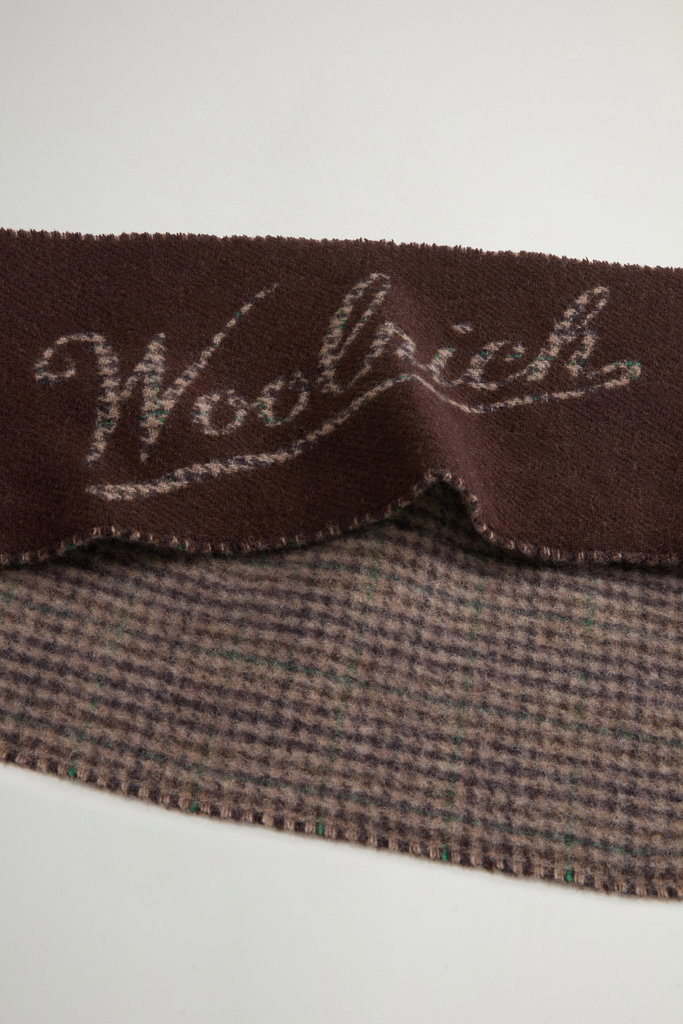 Scarf in Pure Wool with Checked Pattern Green photo 4 | Woolrich