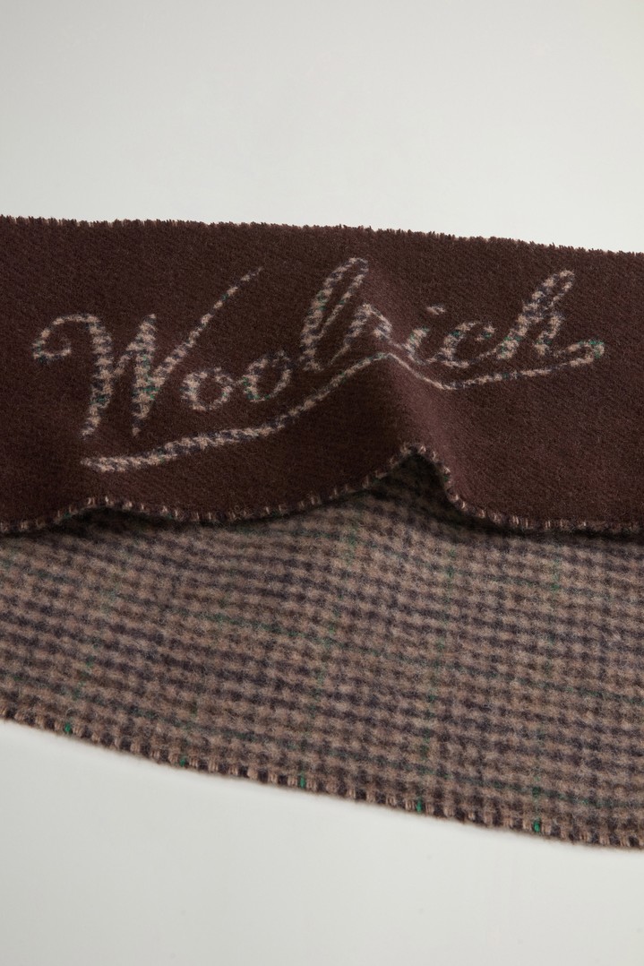 Scarf in Pure Wool with Checked Pattern Green photo 4 | Woolrich