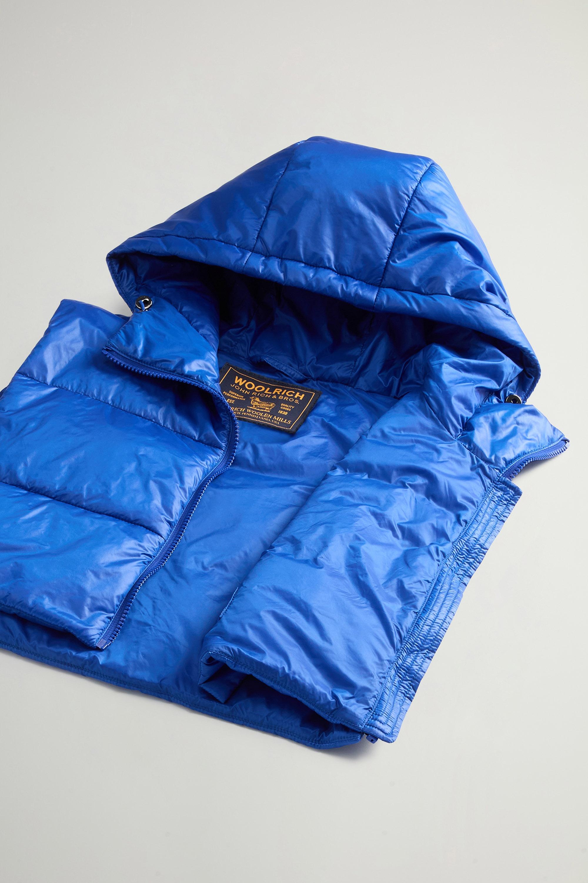 Packable Quilted Hooded Vest in Urban Light Nylon Blue photo 8 | Woolrich