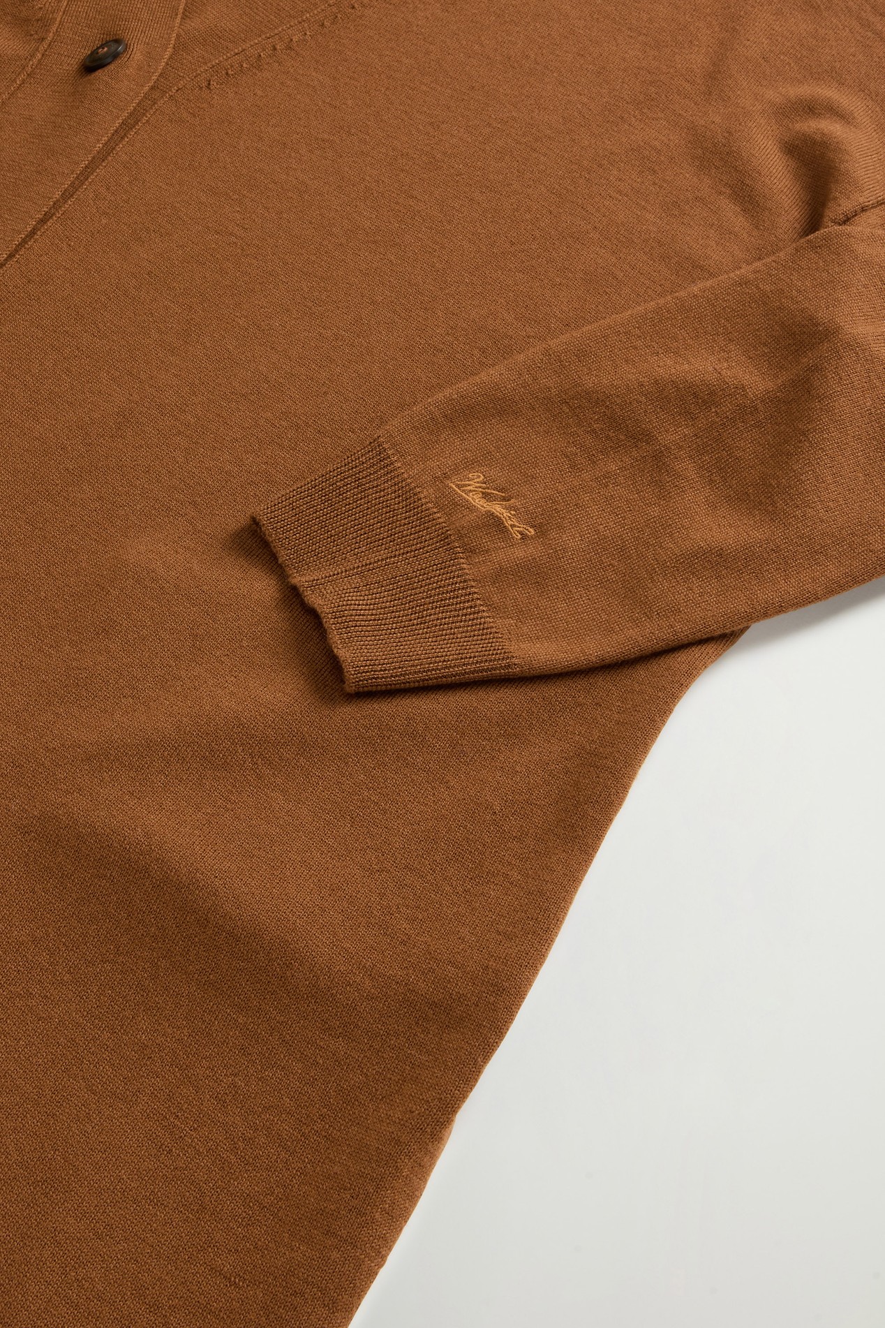 Long Cardigan in Pure Merino Virgin Wool Brown photo 2 | Woolrich