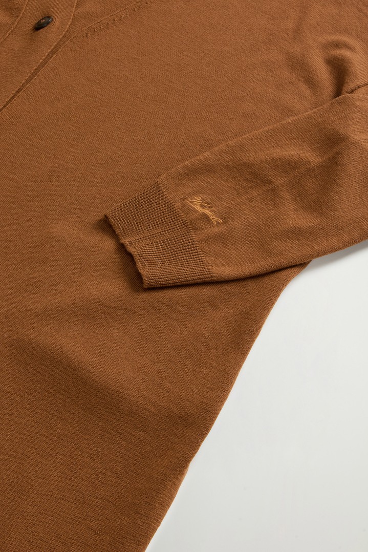 Long Cardigan in Pure Merino Virgin Wool Brown photo 2 | Woolrich
