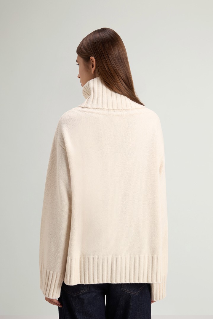 Turtleneck Sweater in Wool and Cashmere Blend White photo 3 | Woolrich