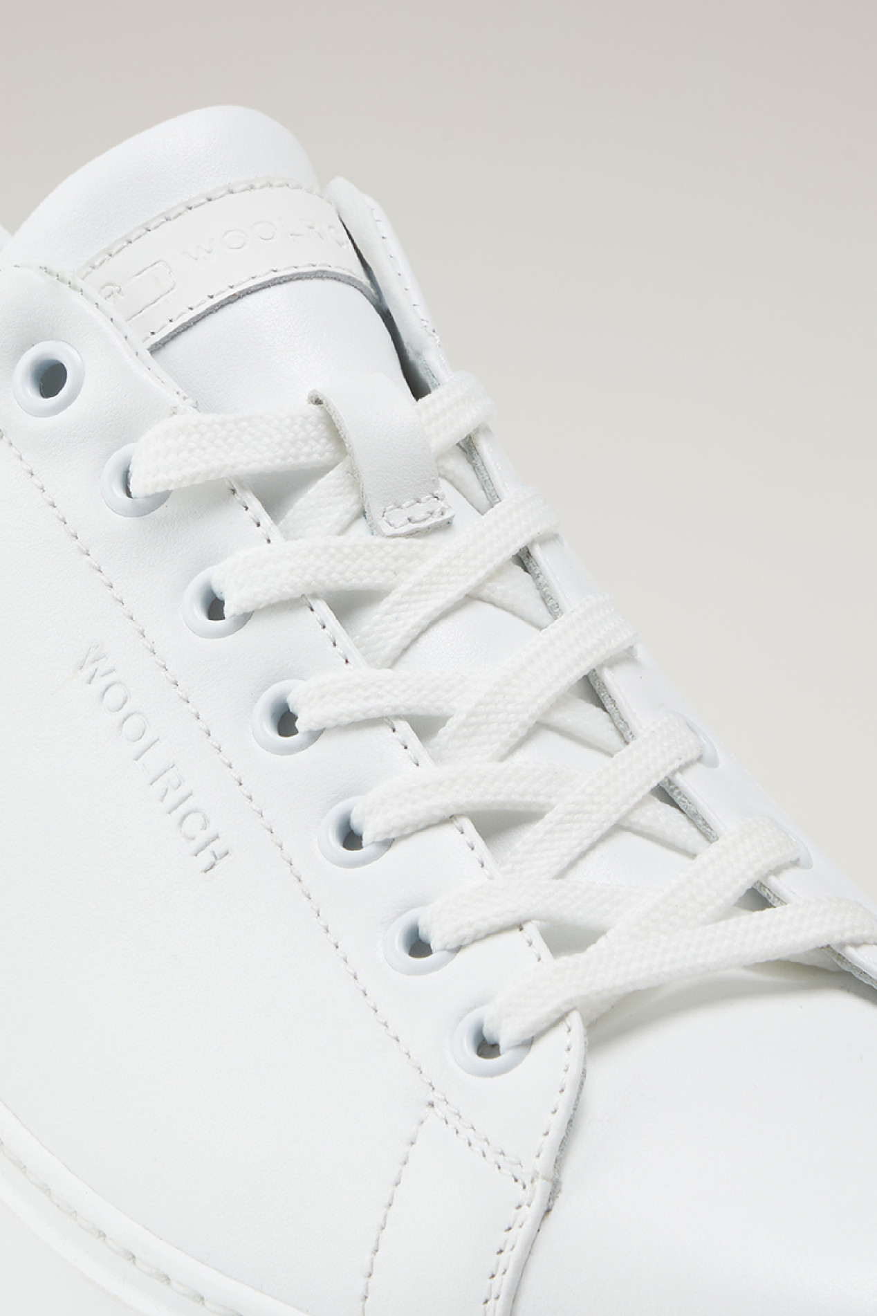 Leather Classic Court Sneakers with Contrasting Details White photo 5 | Woolrich