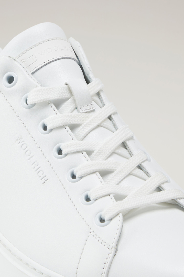 Leather Classic Court Sneakers with Contrasting Details White photo 5 | Woolrich