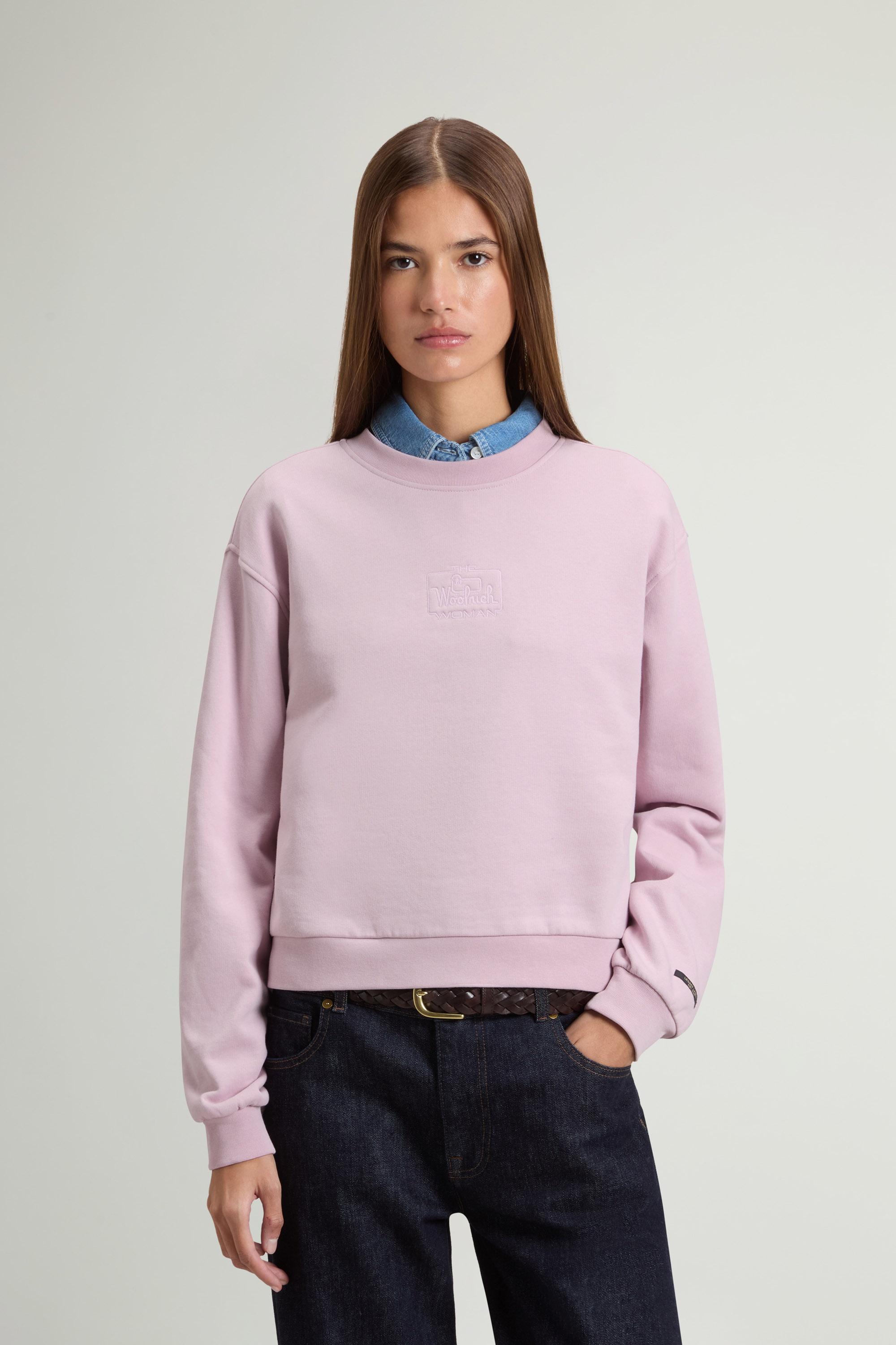 Crewneck Sweatshirt in Pure Cotton Pink photo 1 | Woolrich