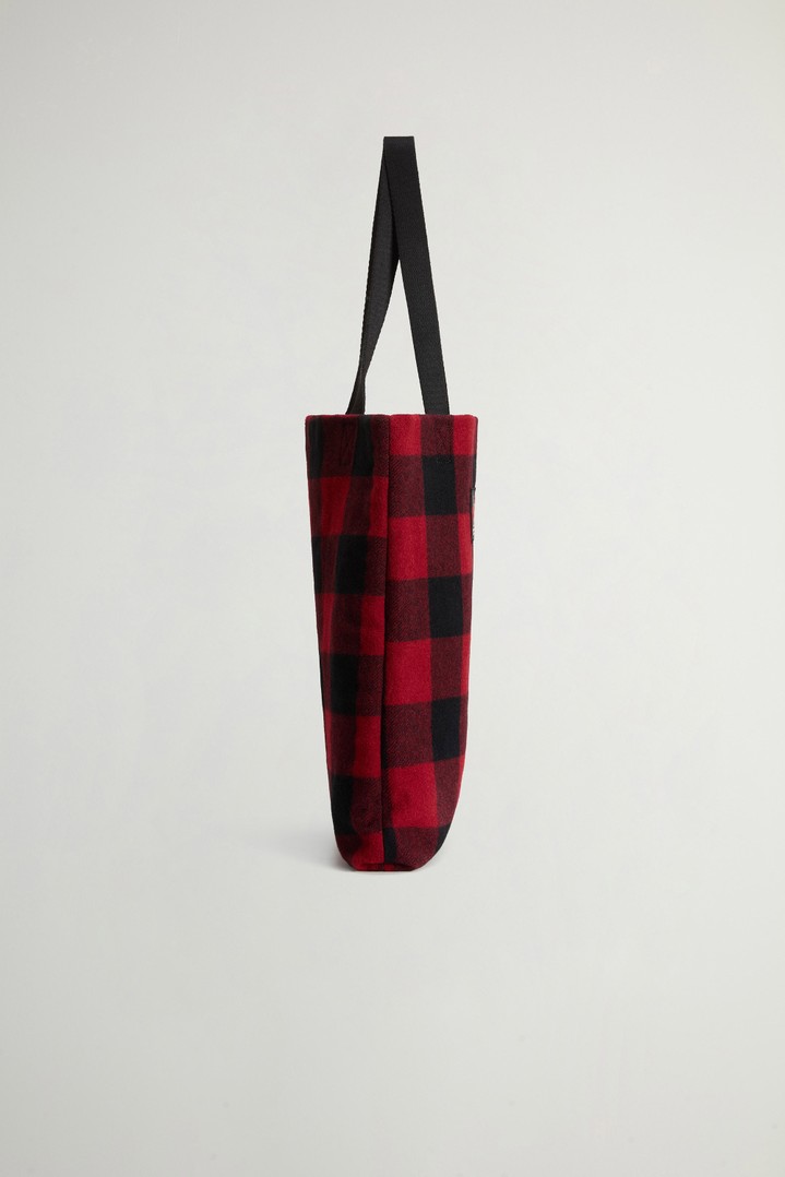 Medium Tote Bag in Checked Italian Wool Blend Red photo 4 | Woolrich
