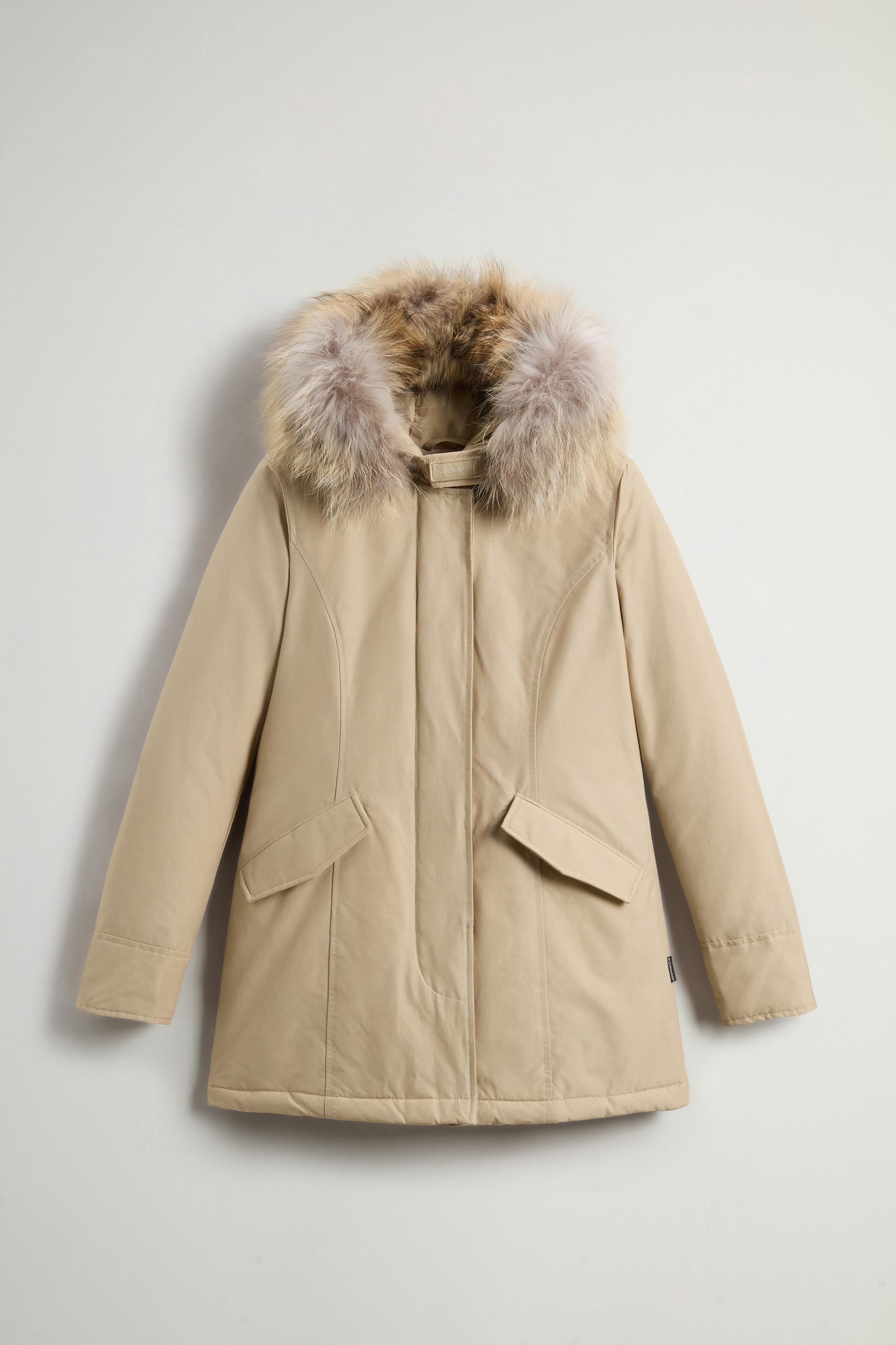 Arctic Parka in Ramar Cloth with Detachable Fur Trim Beige photo 5 | Woolrich