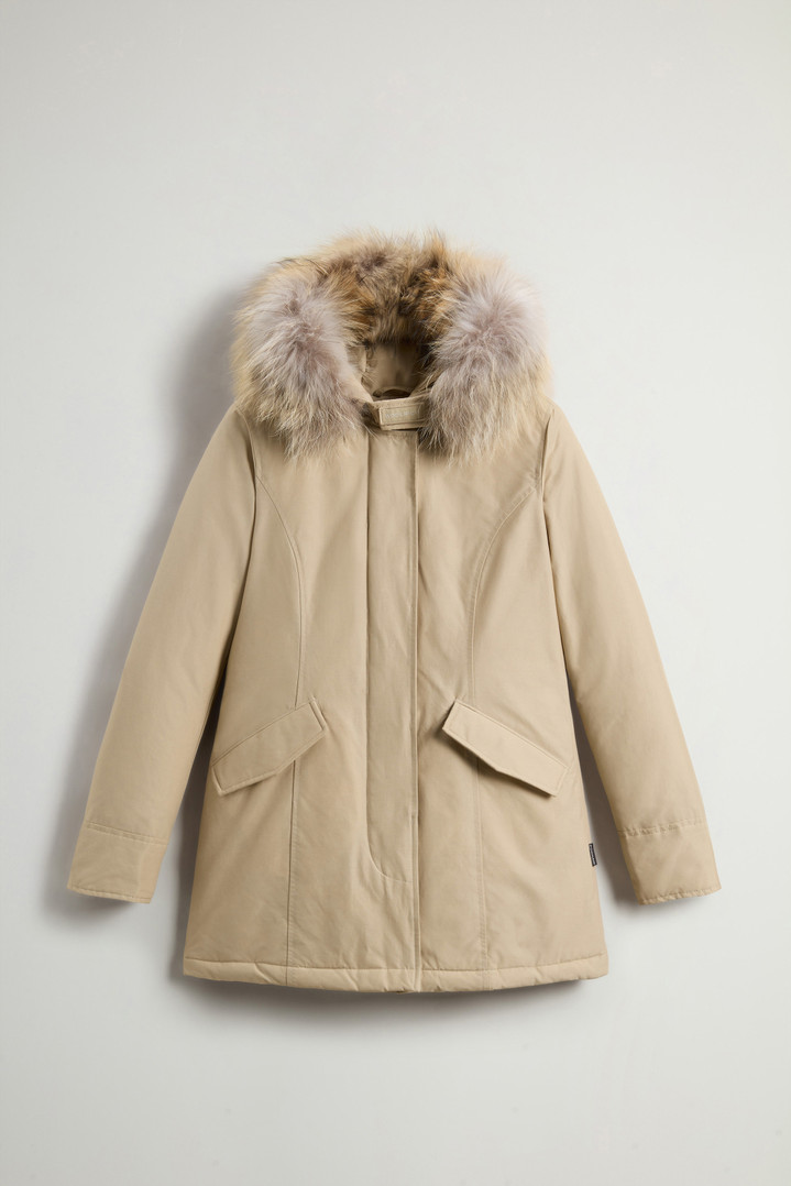 Arctic Parka in Ramar Cloth with Detachable Fur Trim Beige photo 5 | Woolrich