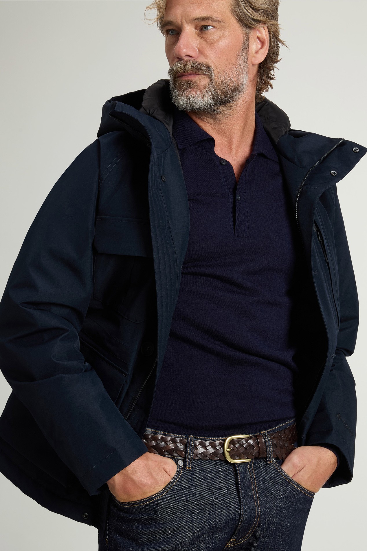 Waterproof Mountain Jacket in Recycled GORE-TEX® Fabric Blue photo 4 | Woolrich