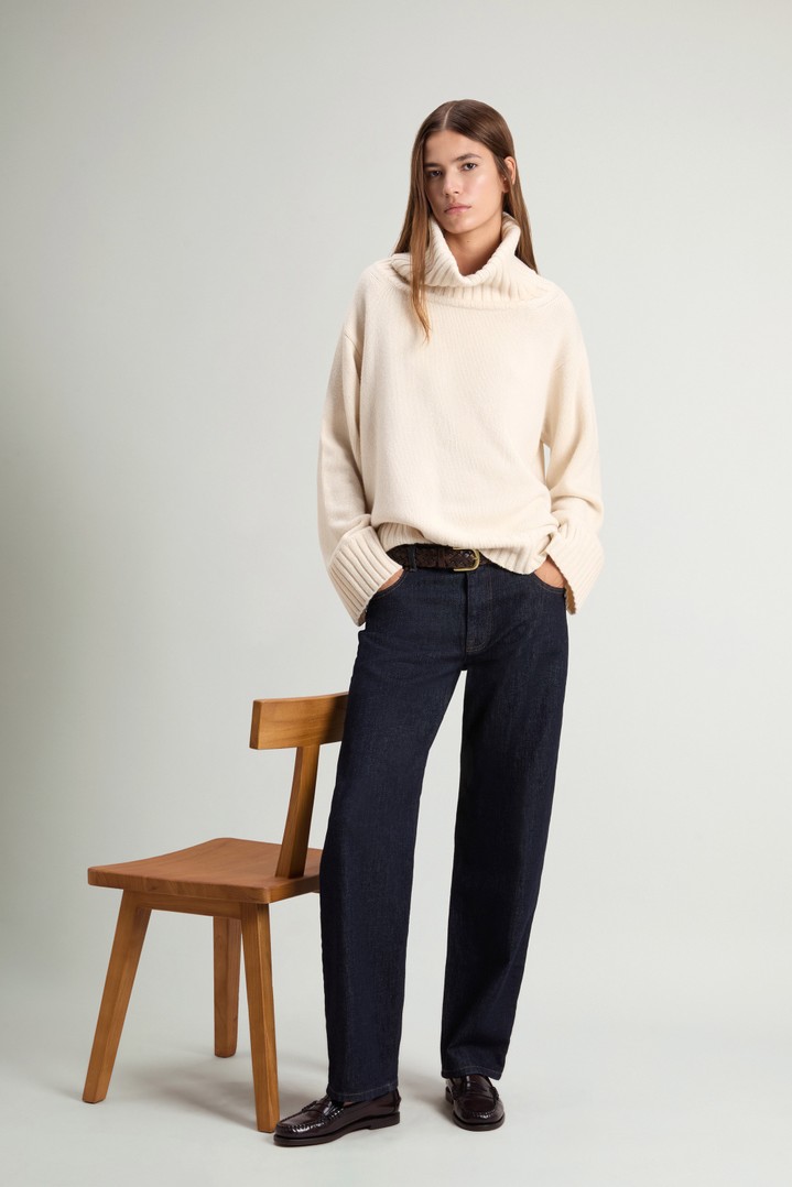Turtleneck Sweater in Wool and Cashmere Blend White photo 2 | Woolrich
