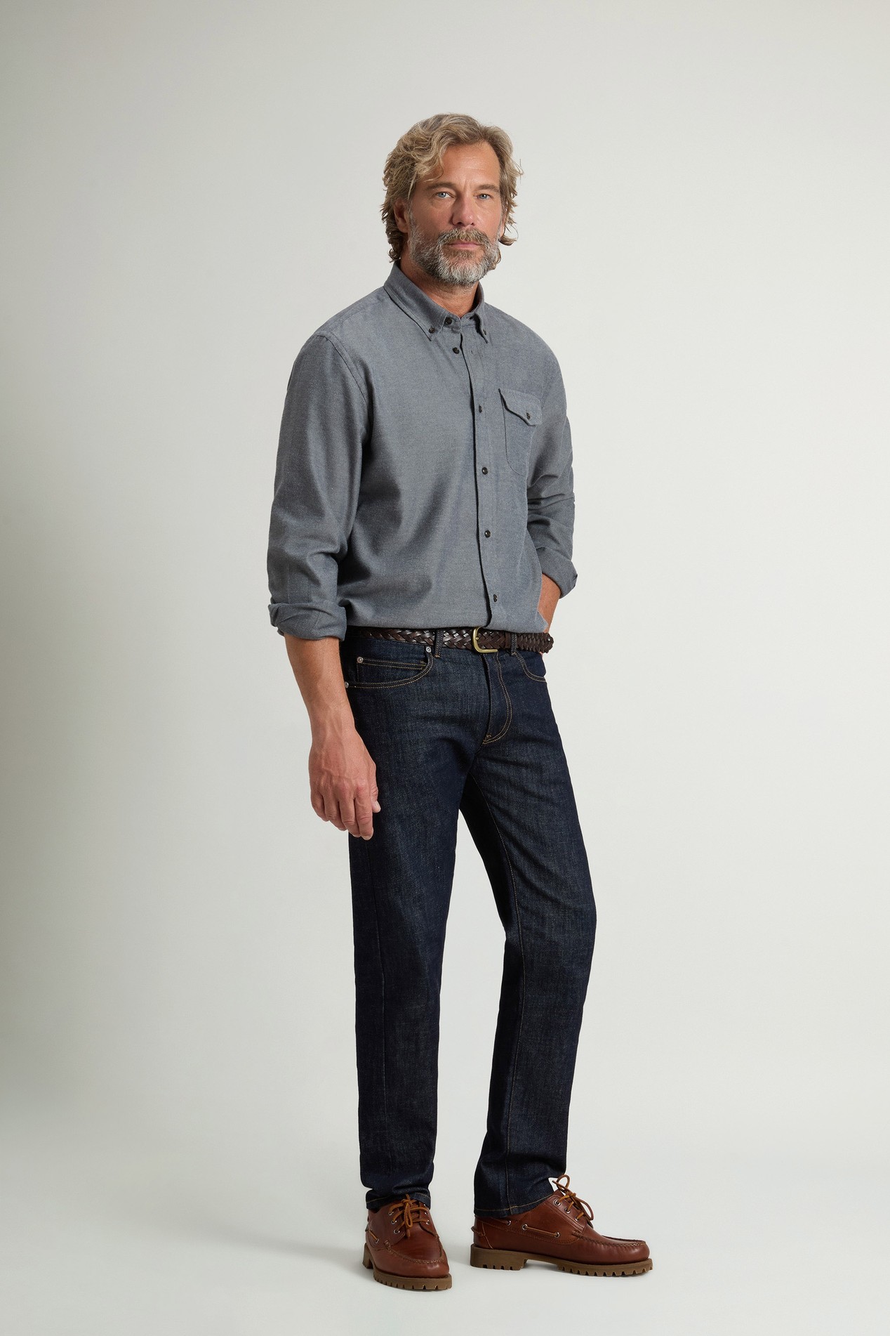Shirt in Cotton-Blend Twill Blue photo 2 | Woolrich