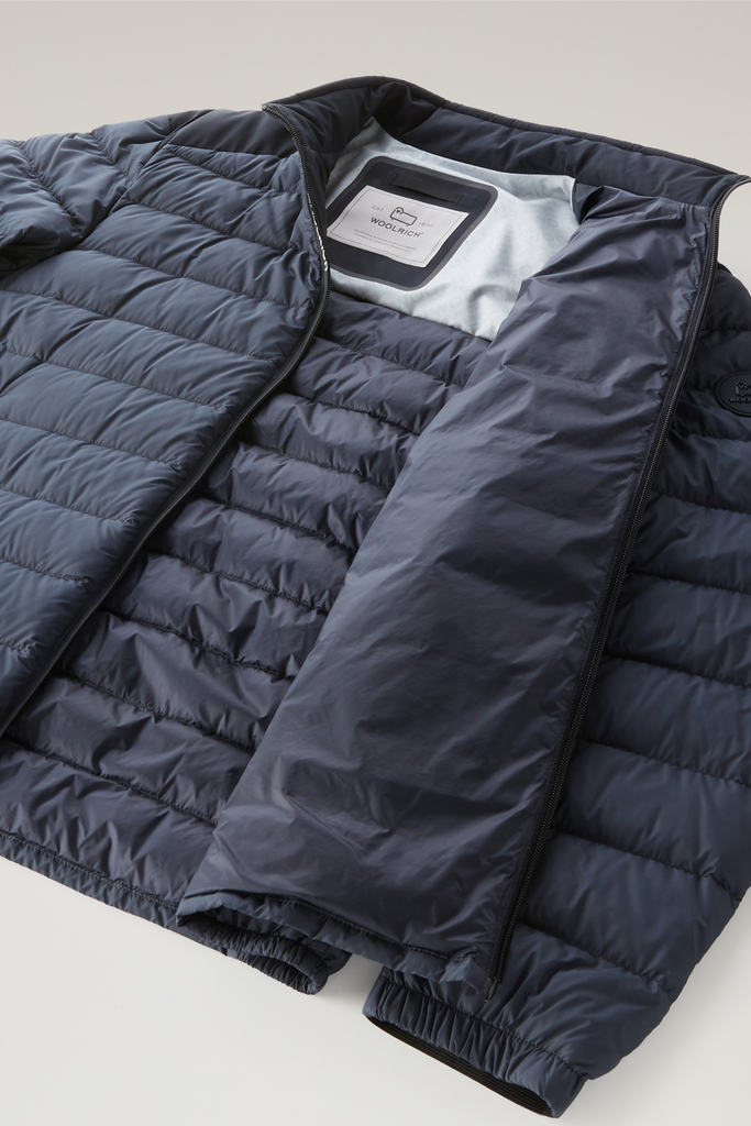 Bering Tech Lightweight Hybrid Down Jacket in Microfibre Blue photo 7 | Woolrich