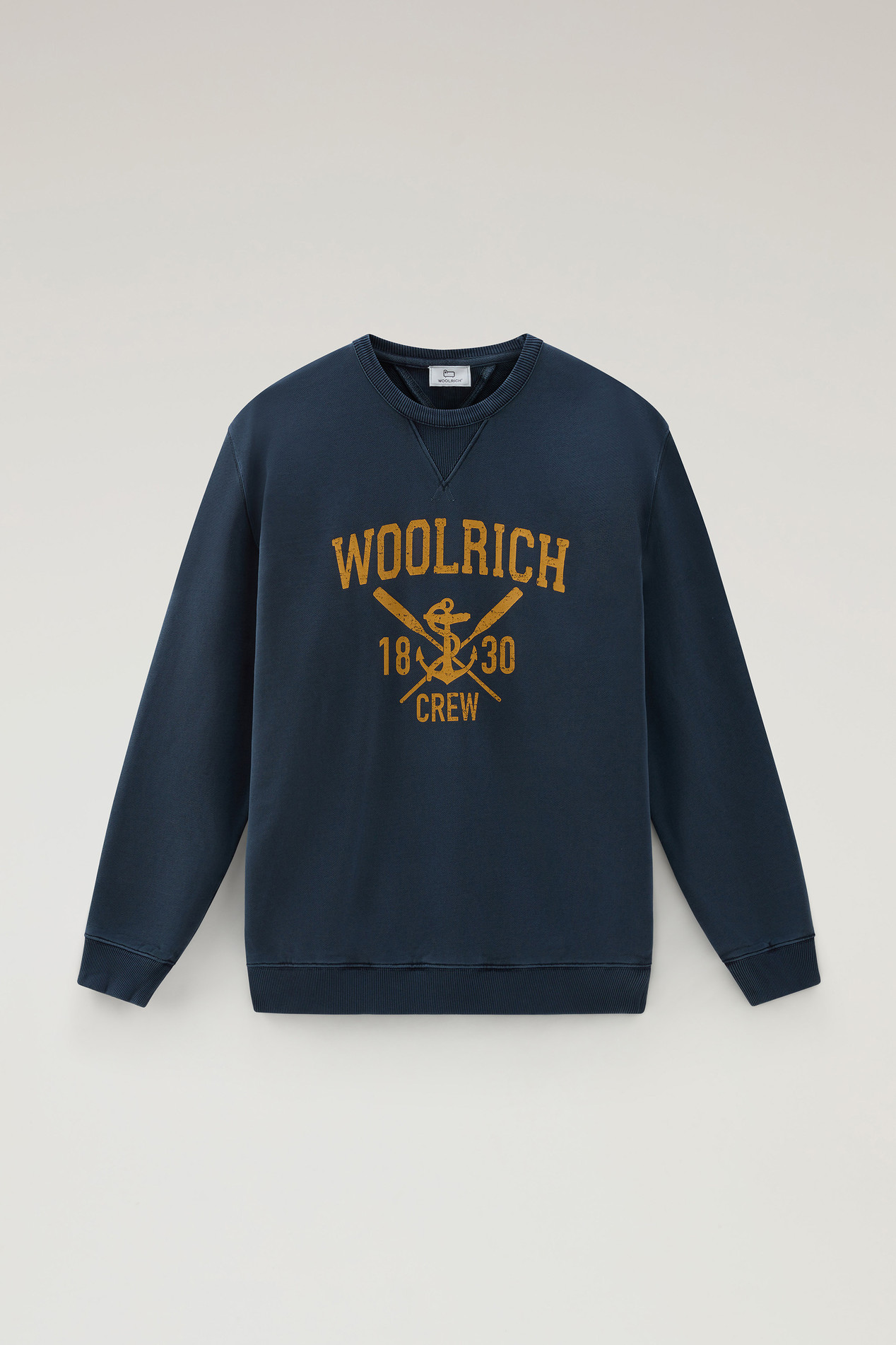 Pure Cotton Crewneck Sweatshirt with Graphic Print Blue photo 1 | Woolrich