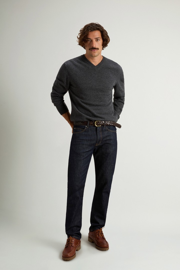 Trui van zuivere scheerwol met V-hals Grijs photo 2 | Woolrich