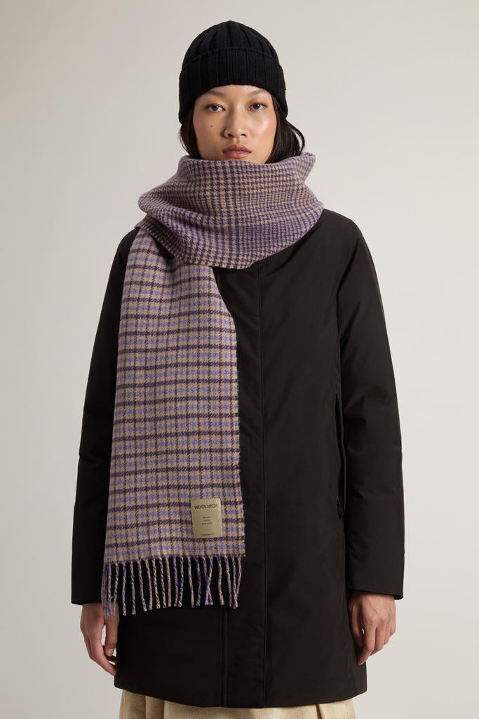 Pure Wool Jacquard Check Scarf Purple photo 4 | Woolrich