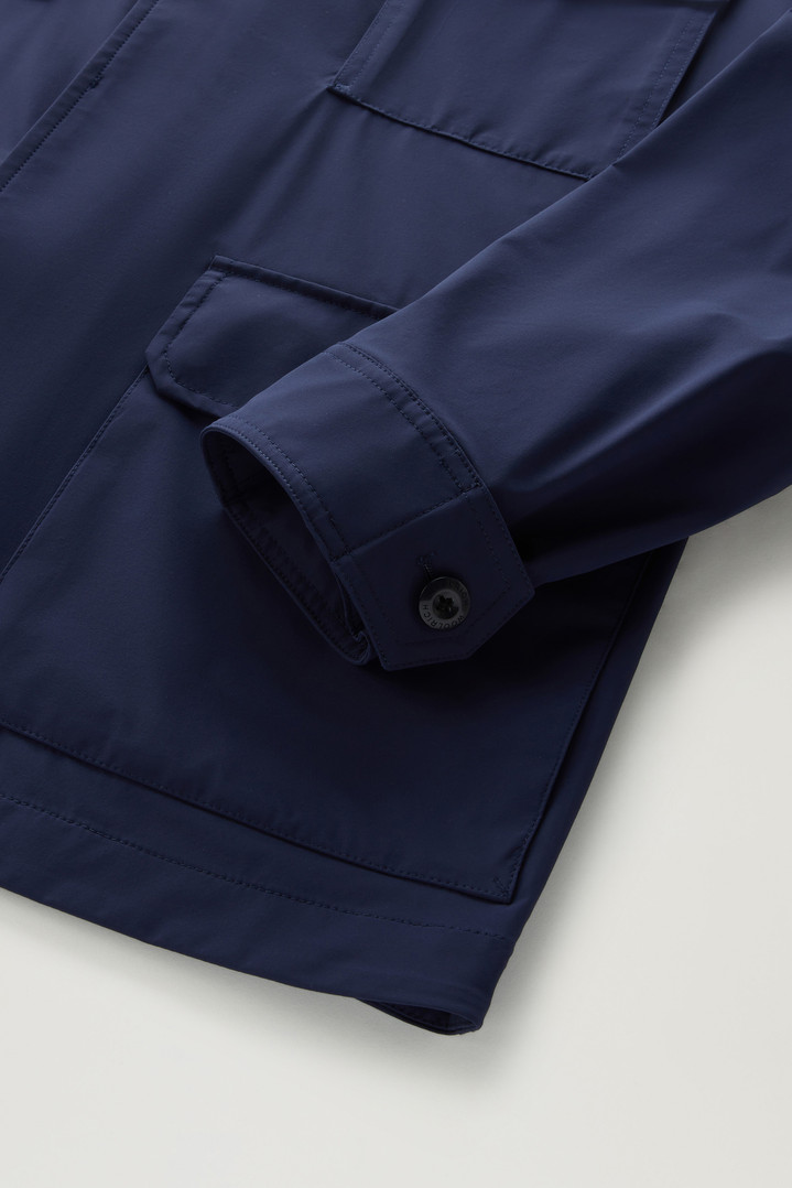 Field Jacket in Matt Finish Stretch Nylon Blue photo 4 | Woolrich