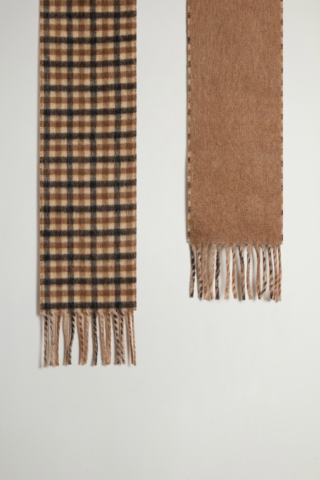 WOOL CHECK SCARF Beige photo 3 | Woolrich