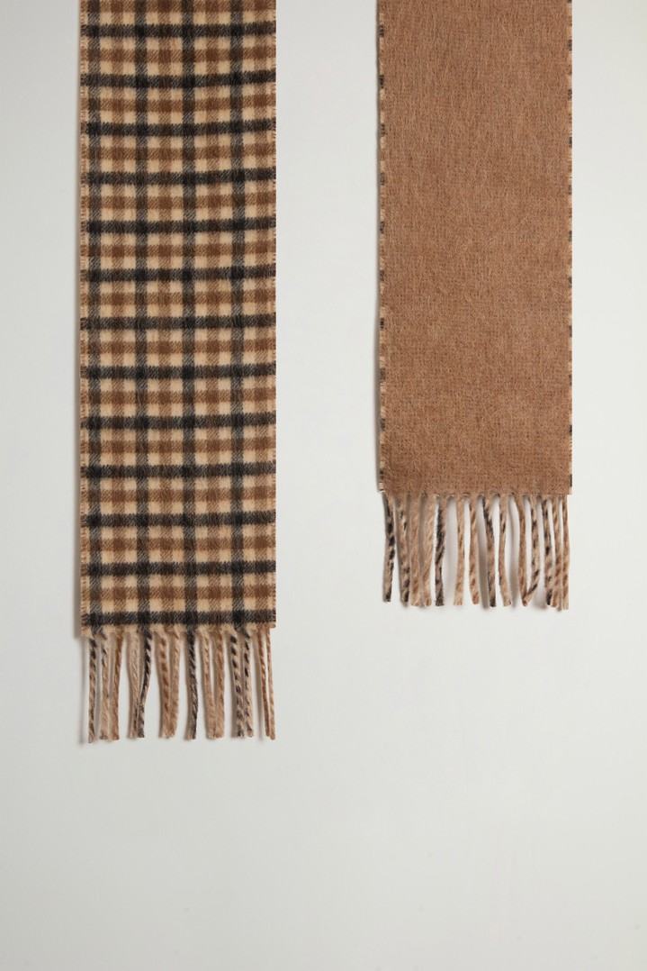 WOOL CHECK SCARF Beige photo 3 | Woolrich