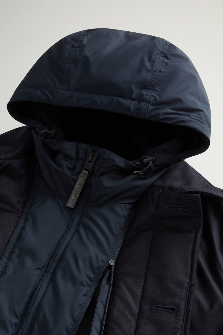 2-in-1 Coat in Italian Virgin Wool and Silk Blue photo 7 | Woolrich