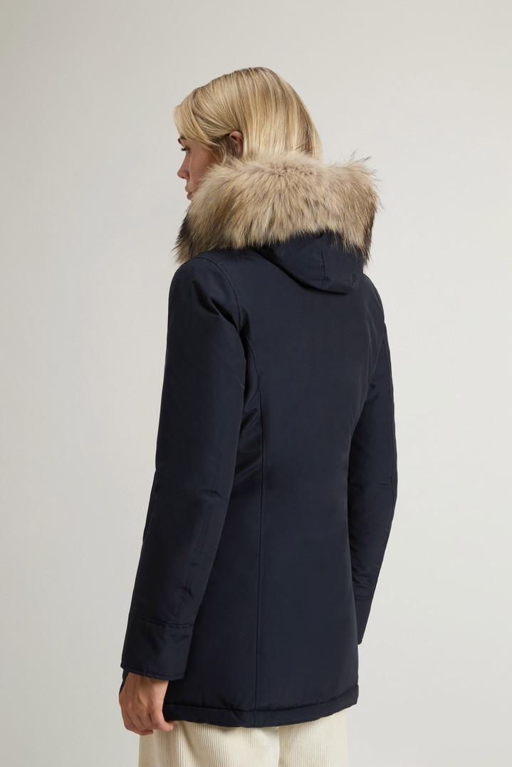 Arctic Parka in Ramar Cloth with Detachable Fur Trim Blue photo 3 | Woolrich