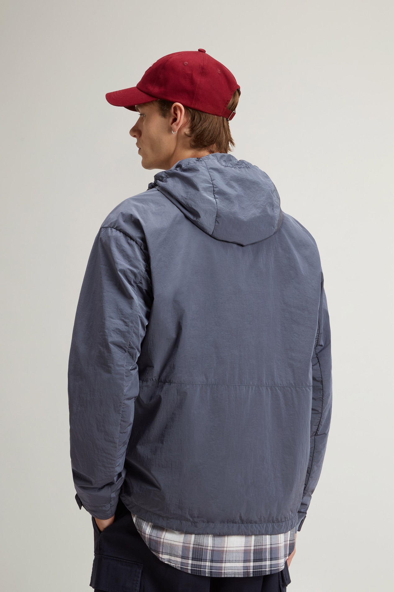 SHINY NYLON HOODED JACKET Blue photo 3 | Woolrich