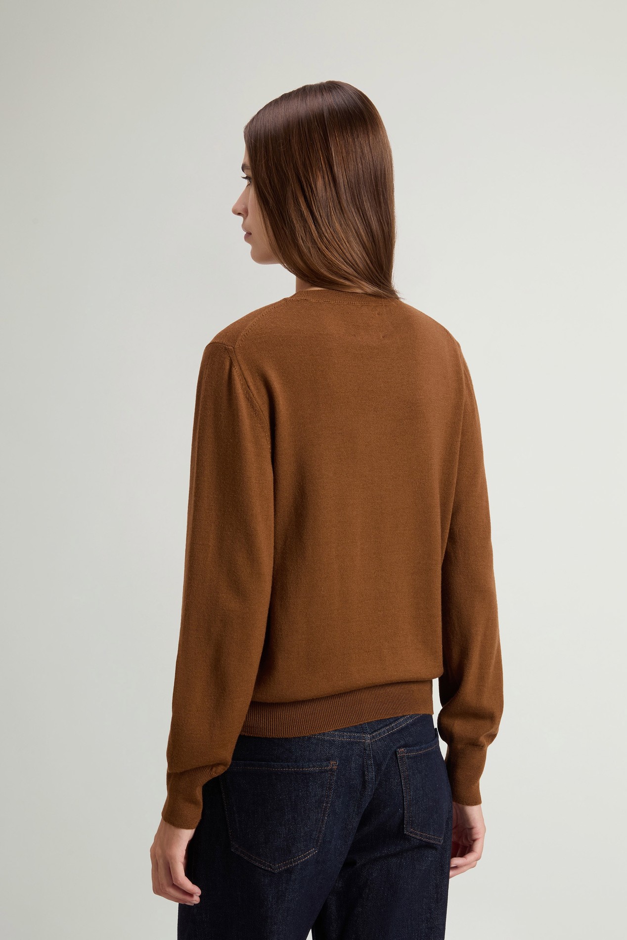 Sweater in Pure Merino Virgin Wool Brown photo 3 | Woolrich