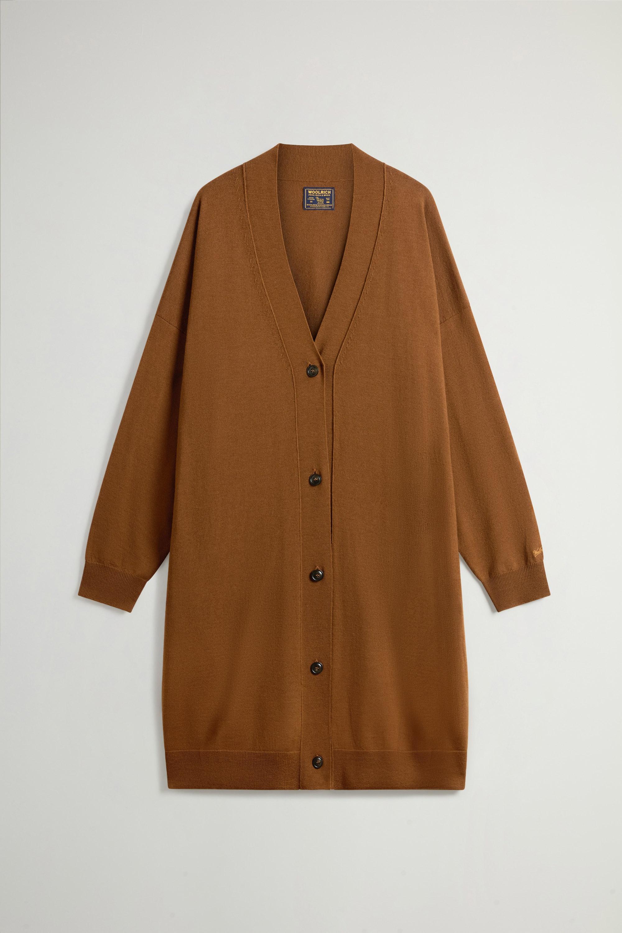 Long Cardigan in Pure Merino Virgin Wool Brown photo 1 | Woolrich