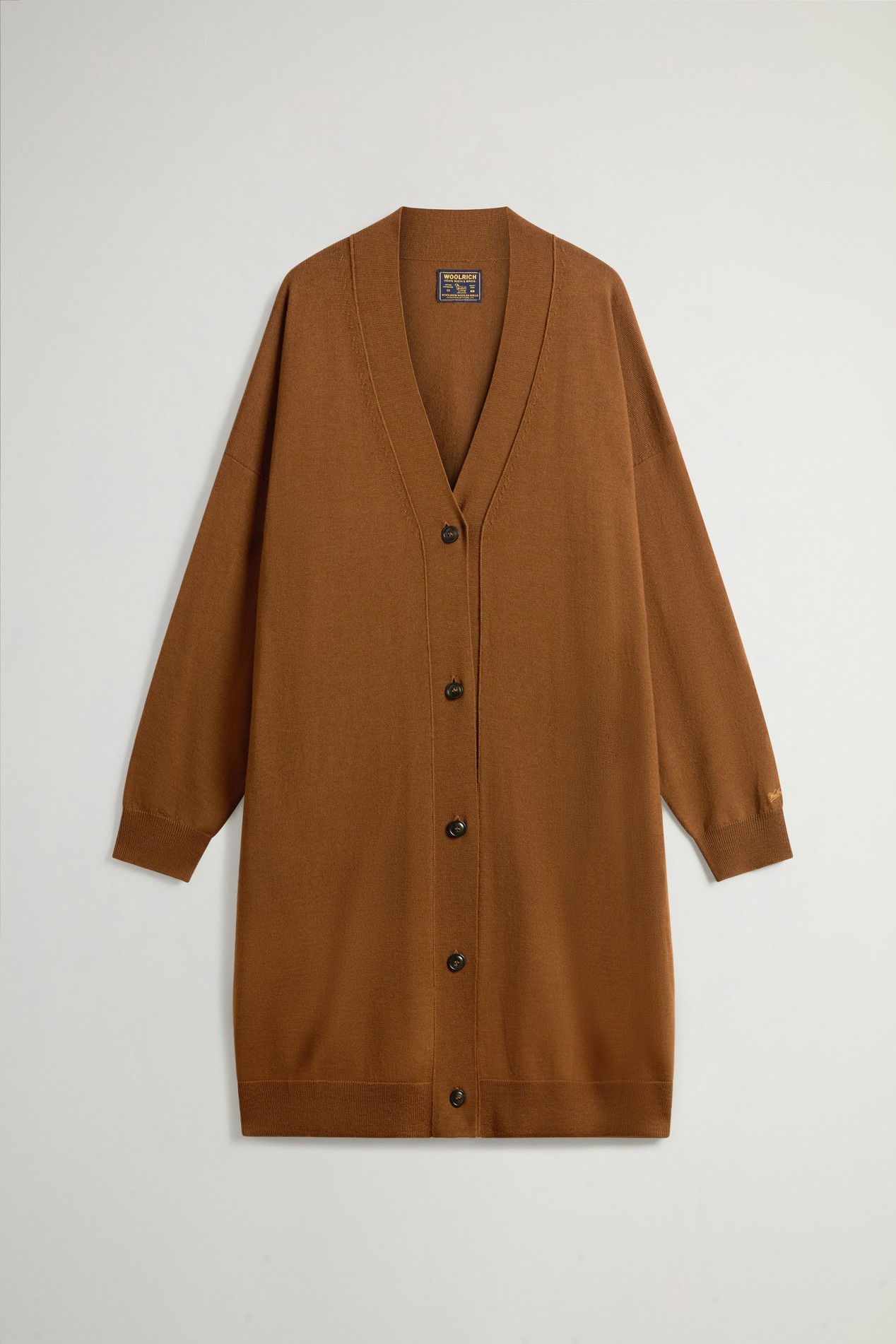 Long Cardigan in Pure Merino Virgin Wool Brown photo 1 | Woolrich