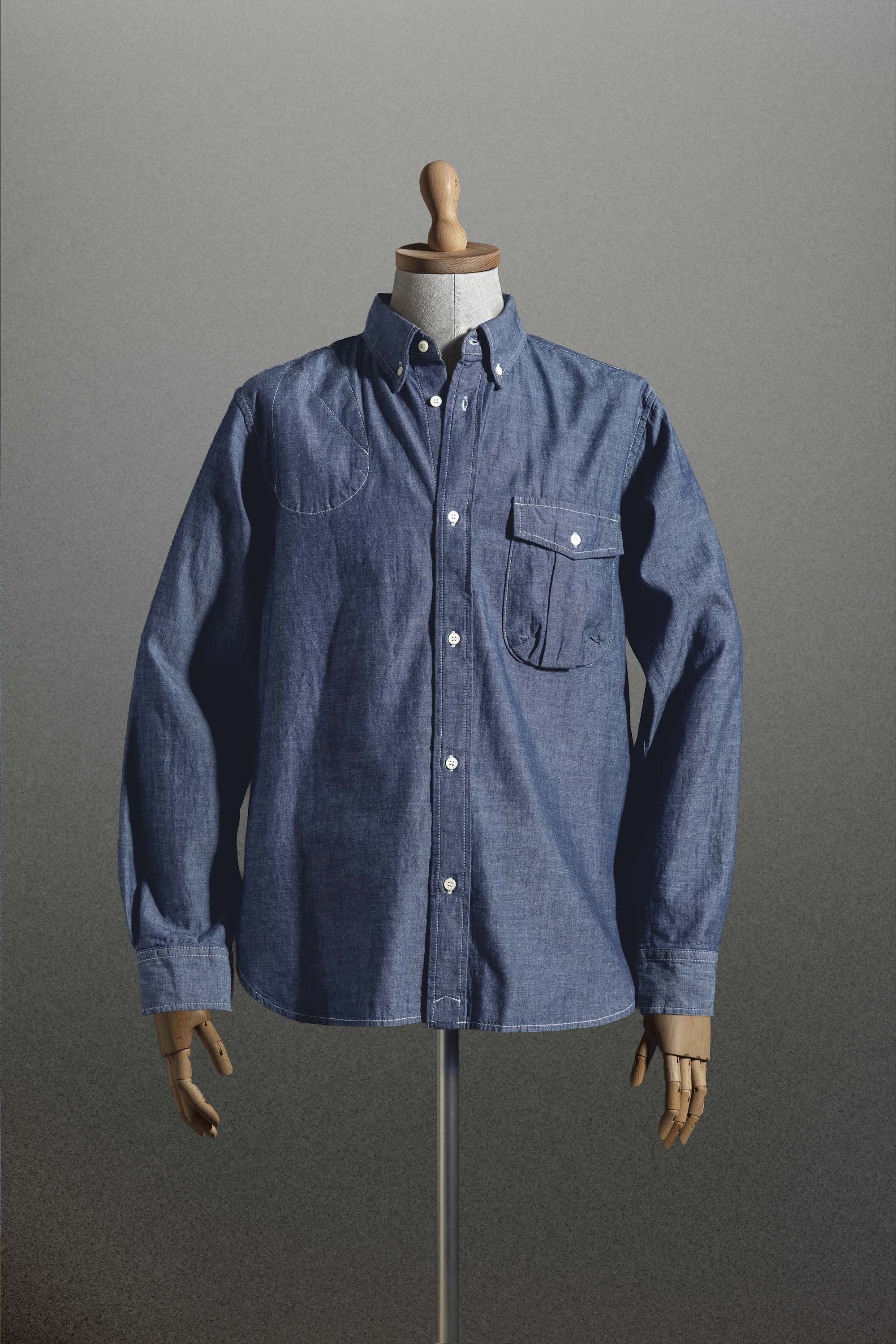 Hemd aus Chambray aus reiner Baumwolle Blau photo 1 | Woolrich