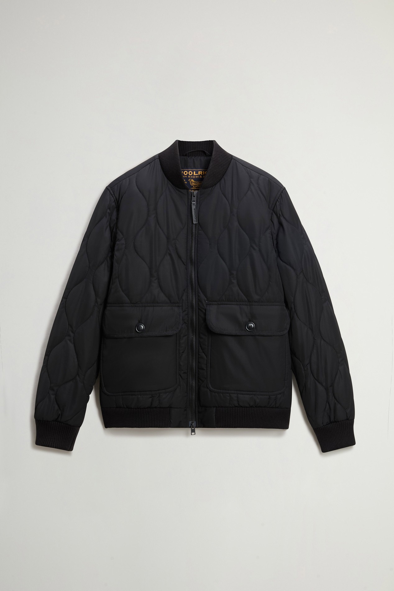 Quilted Bomber Jacket in Glossy Nylon Black photo 5 | Woolrich