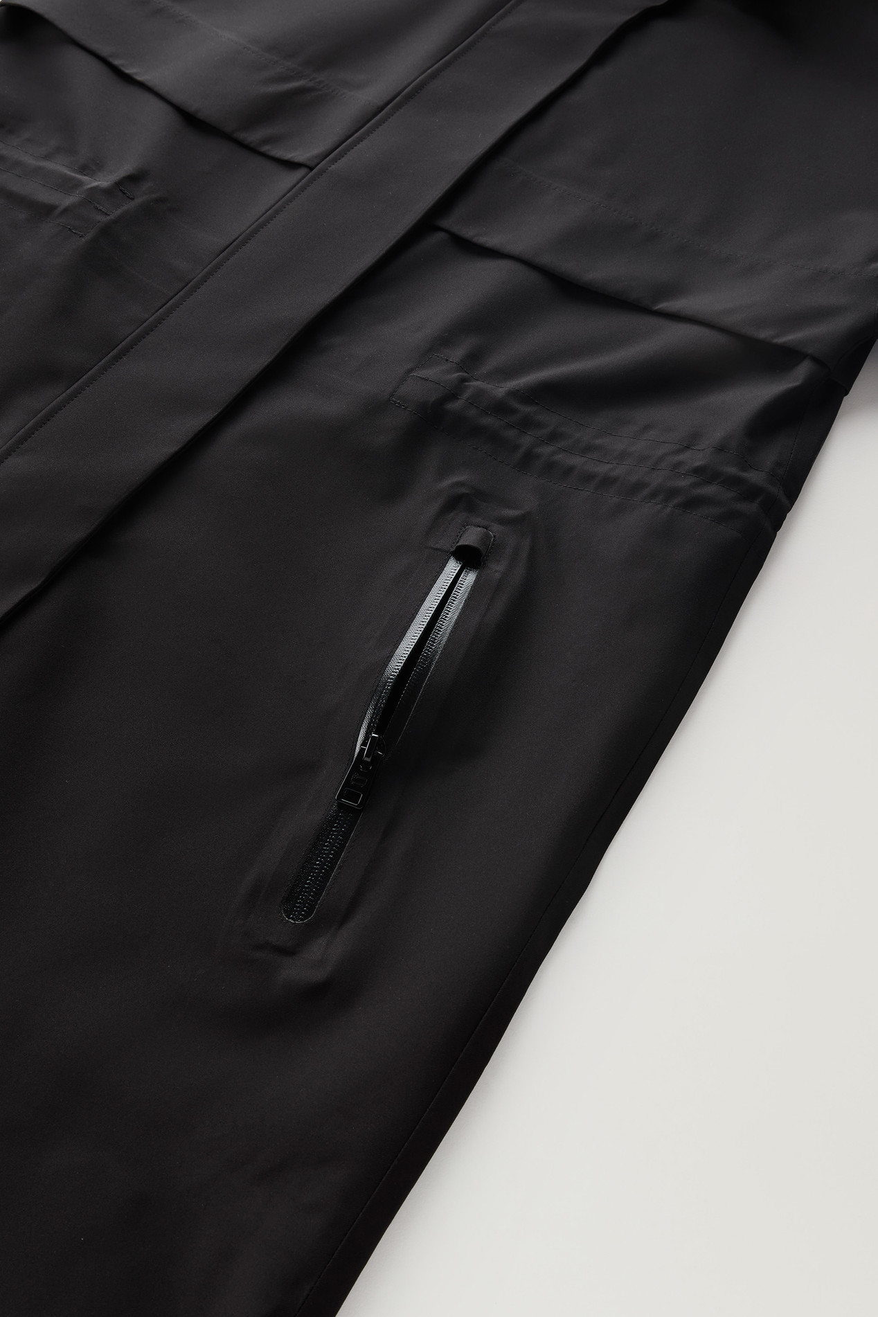 Waterproof Parka in Light Stretch Fabric with a Detachable Hood Black photo 6 | Woolrich