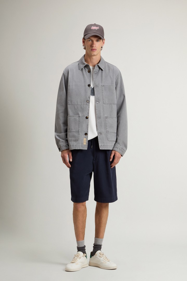 WASHED RESINE TWILL CHORE JACKET Gray photo 2 | Woolrich