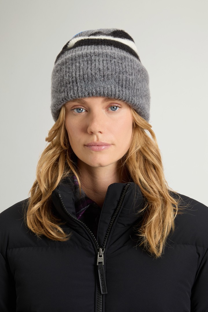 MOHAIR WOOL STRIPED BEANIE Bleu photo 1 | Woolrich