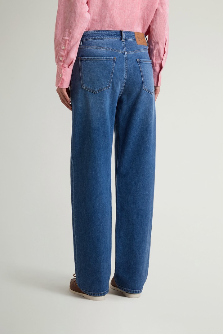 Wide-Leg Five-Pocket Jeans in Stretch Cotton Denim Blue photo 2 | Woolrich