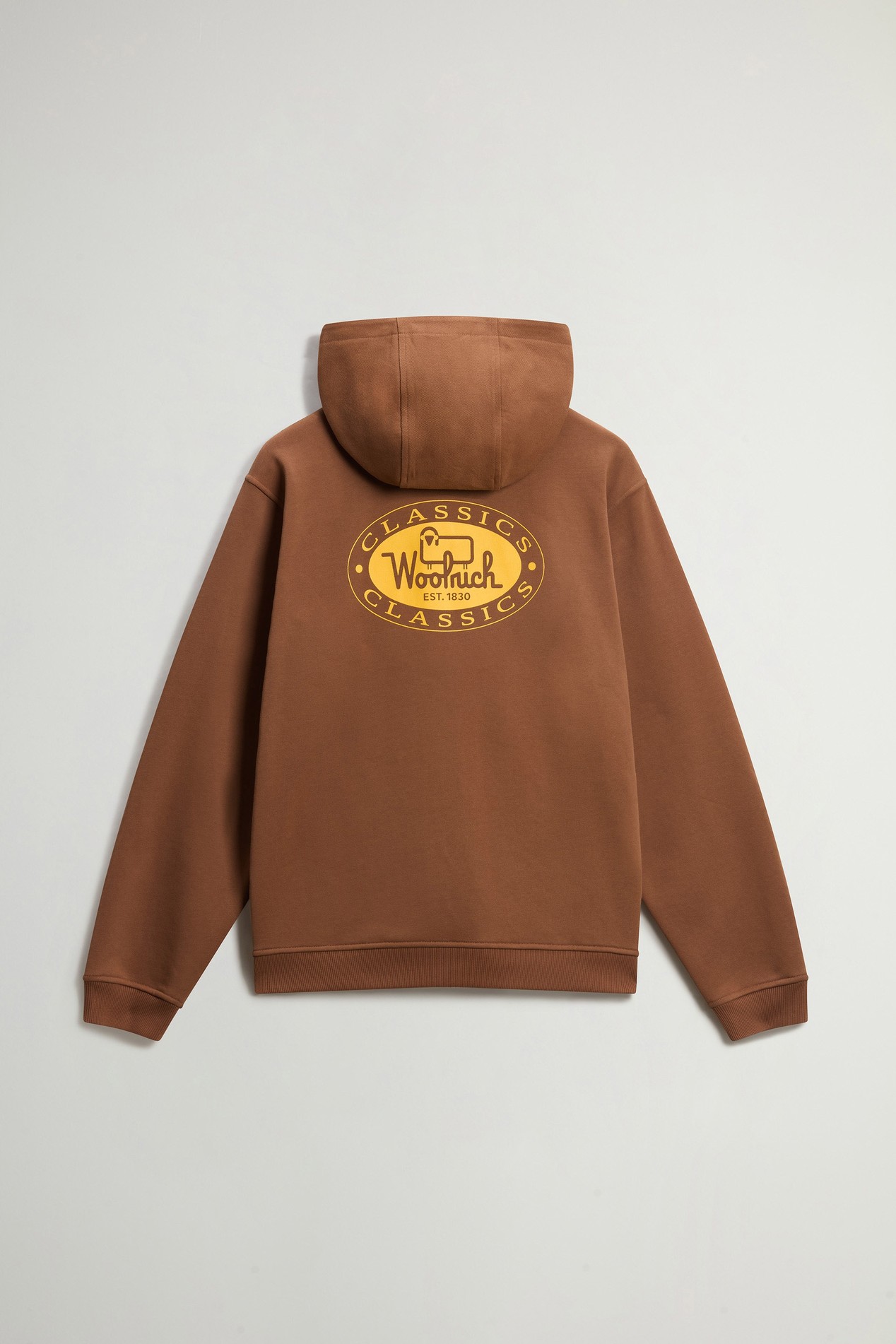 Full-Zipper Hoodie in Cotton Blend Brown photo 6 | Woolrich