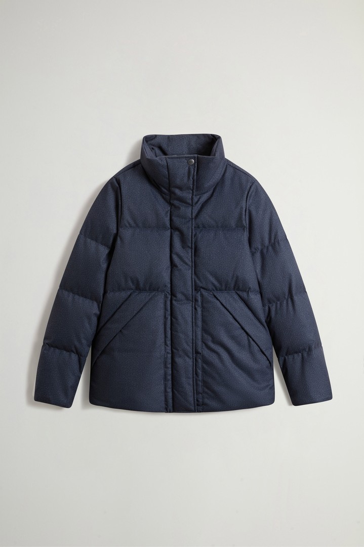Quilted Checked Jacket in Wool-Effect Fabric Blue photo 5 | Woolrich