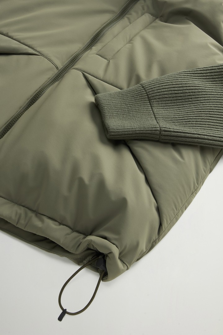 Hybrid Hooded Jacket in Matte Stretch Nylon Green photo 7 | Woolrich