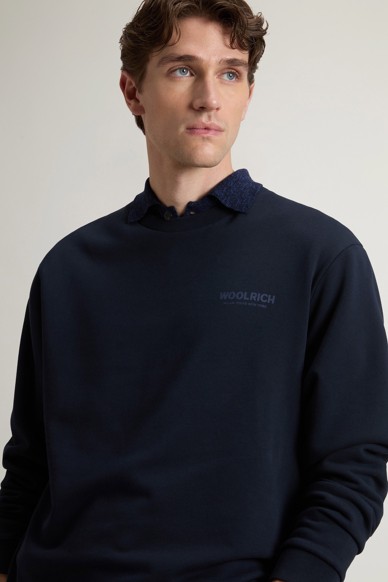 MACRO LOGO CREWNECK Blue photo 4 | Woolrich