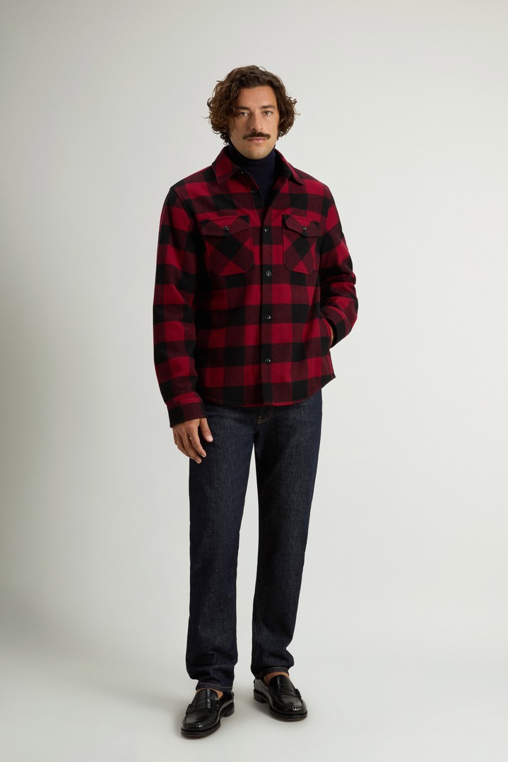 Ranger Checked Overshirt in Recycled Italian Wool Blend Red photo 2 | Woolrich