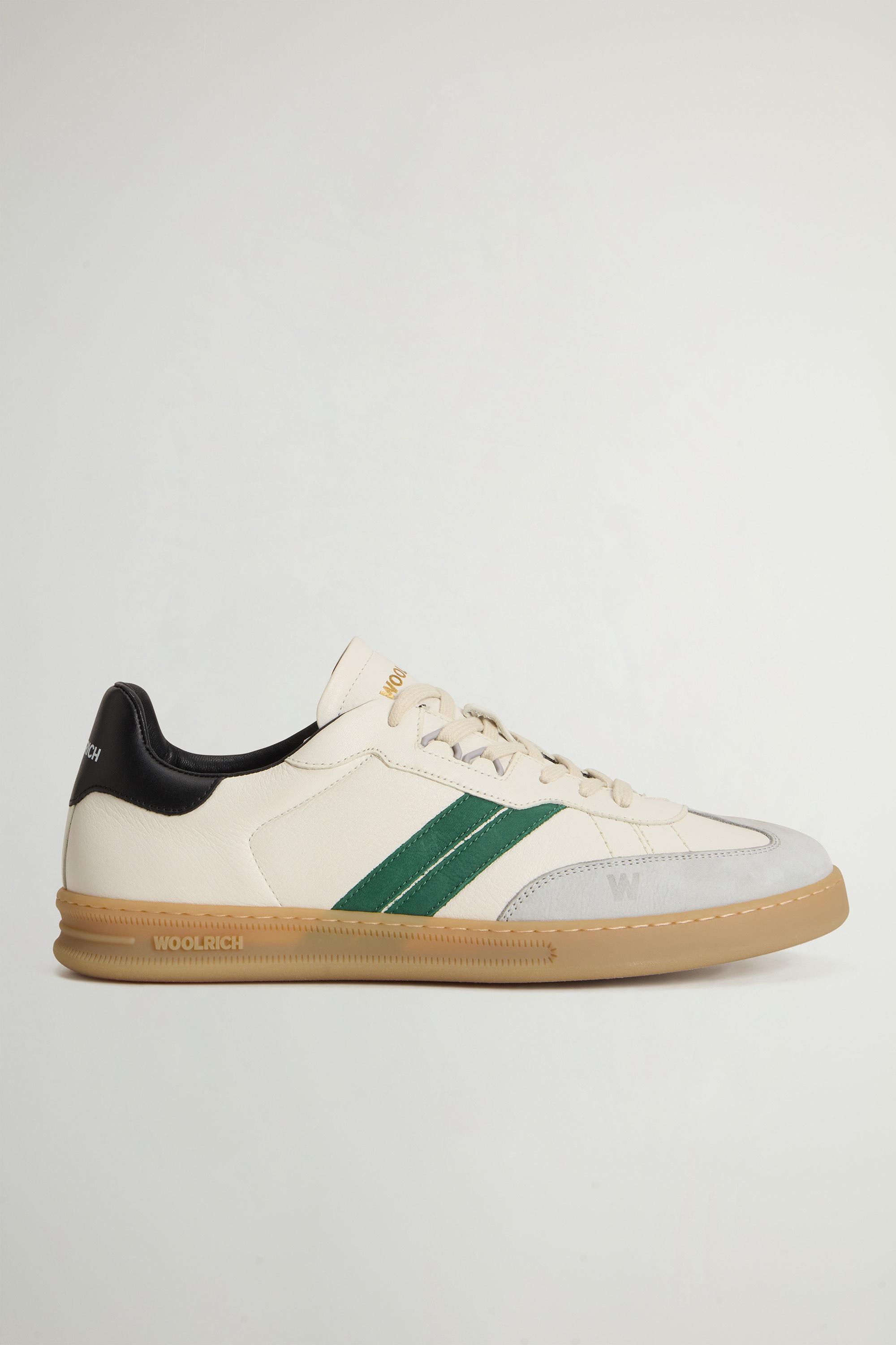 Doubleu Tennis Sneakers aus Kalbsleder mit seitlichen Streifen Weiß photo 1 | Woolrich